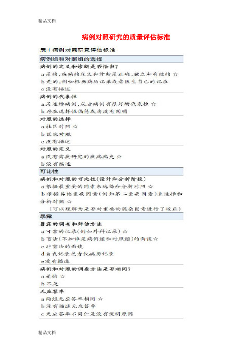 NOS评分量表中文版及实例分析只是分享