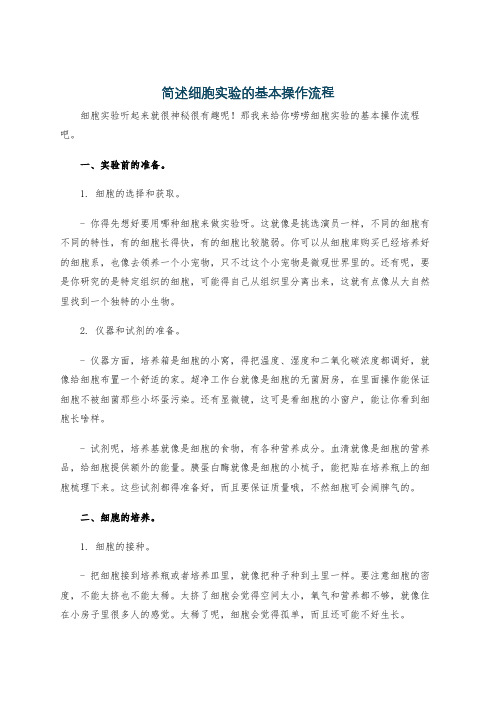 简述细胞实验的基本操作流程