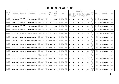 粉煤灰台账