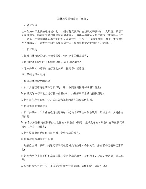 桂林网络营销策划方案范文