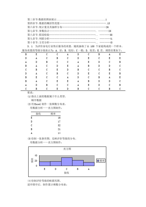 统计学第四版贾俊平中国人民大学出版社课后答案