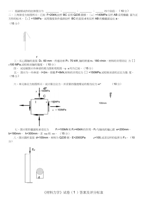 材料力学试卷及答案