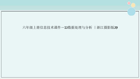 六年级上册信息技术课件－13数据处理与分析 ｜浙江摄影版39