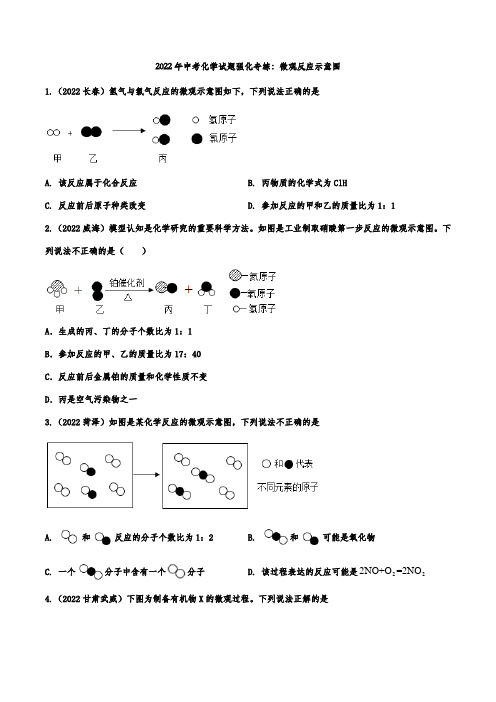 2022年中考化学试题强化专练：微观反应示意图