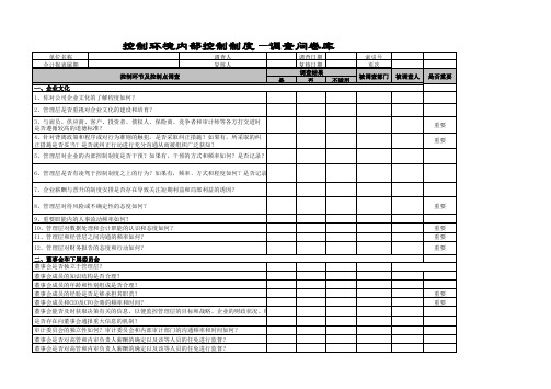 内部控制调查问卷库