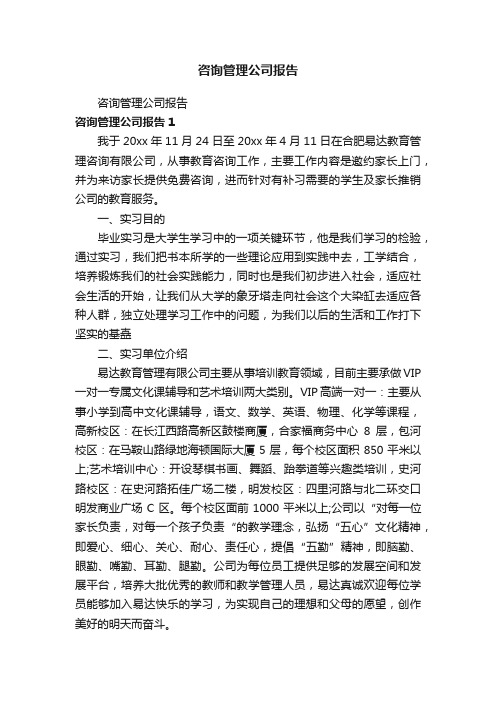 咨询管理公司报告