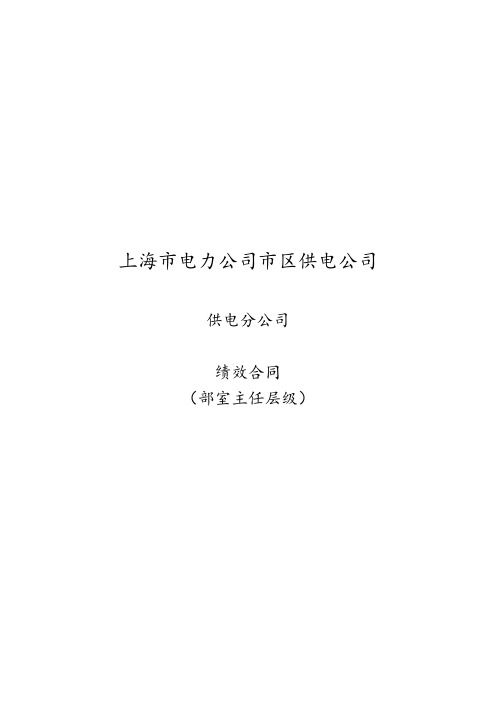 供电公司规划用电副总工绩效合同