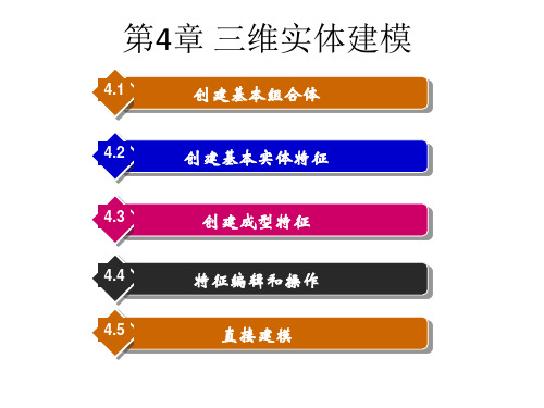 《UG NX 10.0 立体化教程》教学课件—04三维实体建模