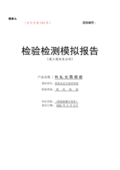 《新项目检验检测模拟报告》