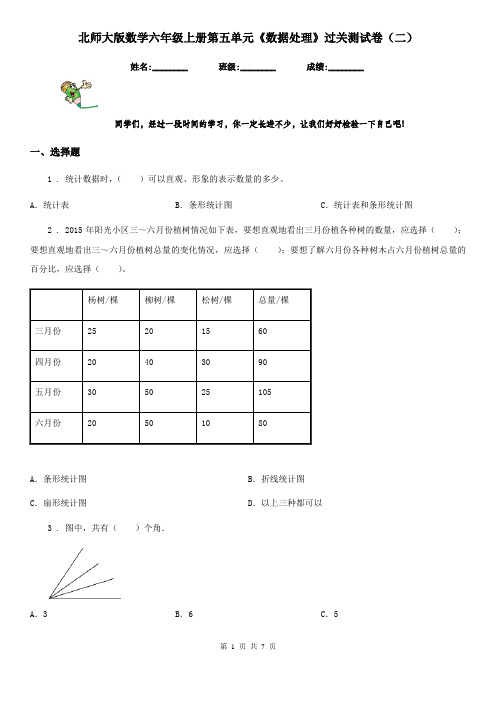 北师大版数学六年级上册第五单元《数据处理》过关测试卷(二)