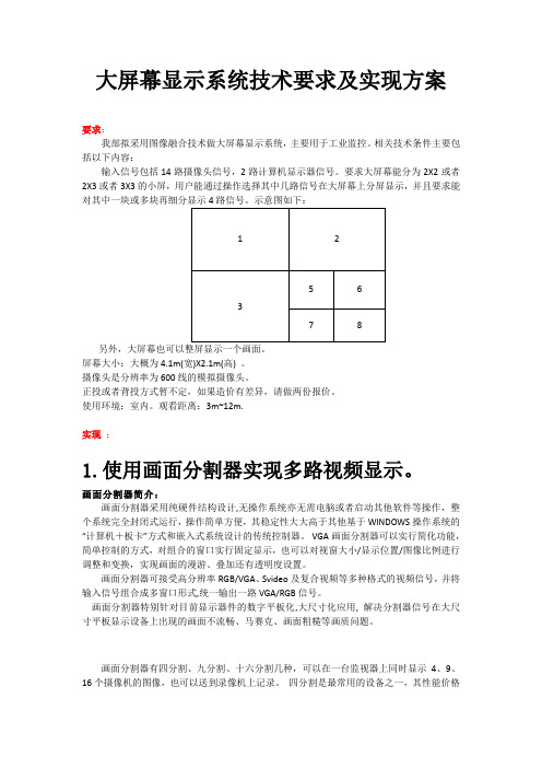 大屏幕显示系统--多路视频