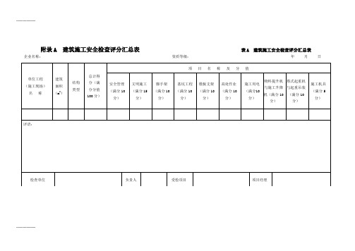 [整理]JGJ 59-2011 建筑施工安全检查标准 检查表格.