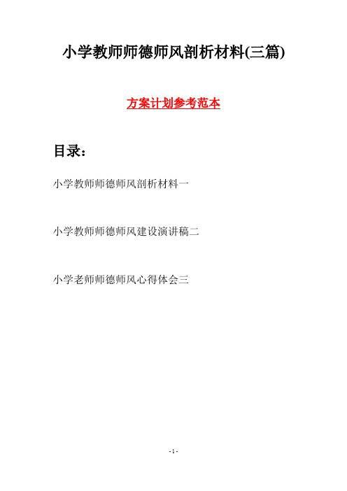 小学教师师德师风剖析材料(三篇)