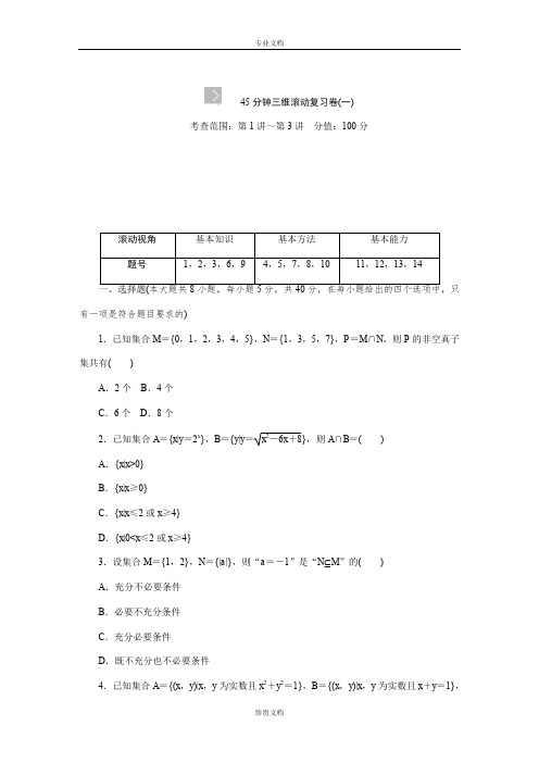 2017版《高考复习方案》高考数学(全国卷,理科)一轮复习：全国理科测评正文