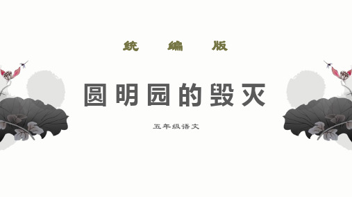 部编版五年级上册语文《圆明园的毁灭》电子课件教学说课