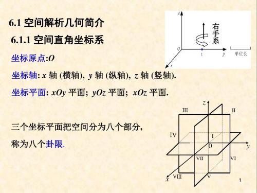 6.1 空间解析几何简介