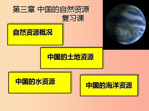 山东省2019中考地理 第三章 中国的自然资源复习课件PPT