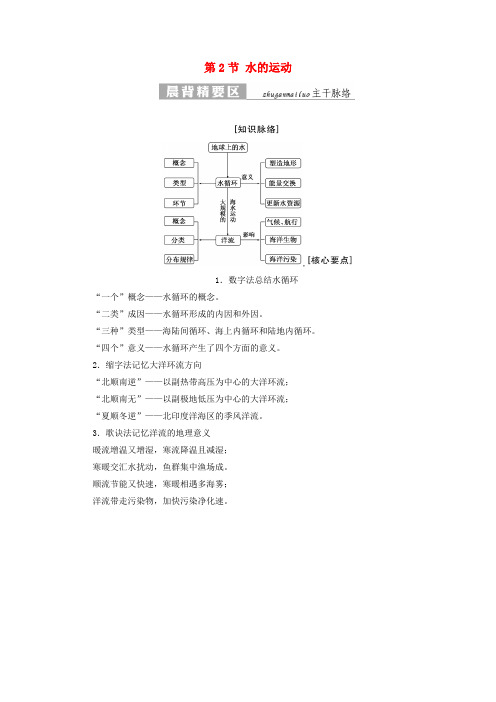 高中地理 第二章 自然地理环境中的物质运动和能量交换 第2节 水的运动教学案 中图版必修1