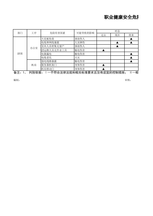 IT部环境因素调查表