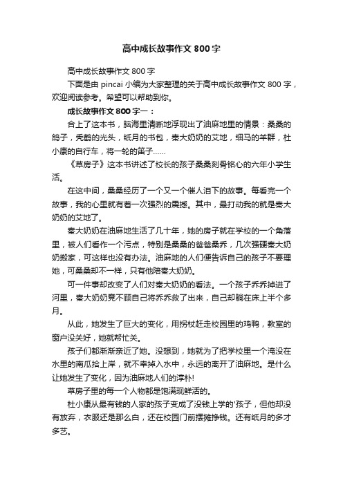 高中成长故事作文800字