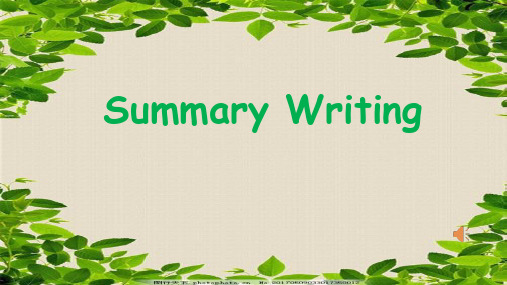 【公开课课件】高中英语概要写作：Summary Writing