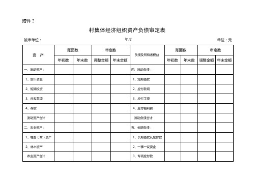 村审计情况统计表