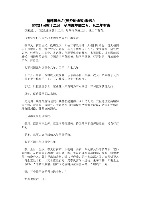 精粹国学之(续资治通鉴)宋纪九 起柔兆困敦十二月,尽屠维单阏二月,凡二年有奇