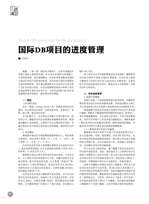 国际db项目的进度管理