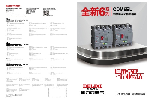 德力西电气 CDM6EL剩余电流保护断路器样本 产品说明书 