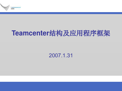 Teamcenter结构及应用程序框架精品PPT课件