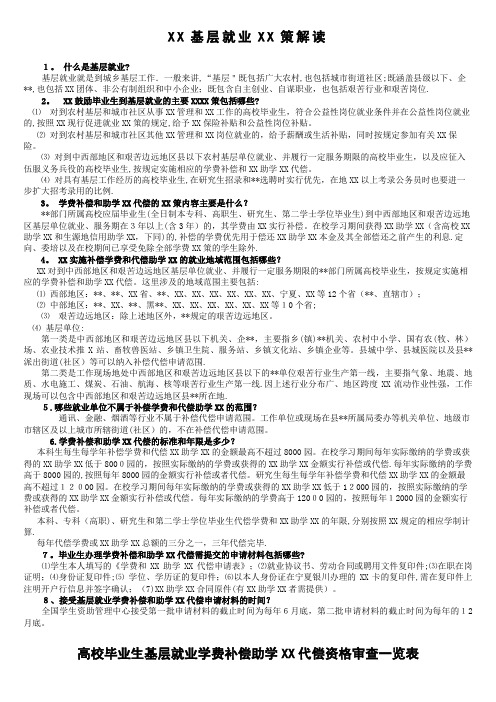 高校毕业生基层就业学费补偿助学贷款代偿资格审查一览表001