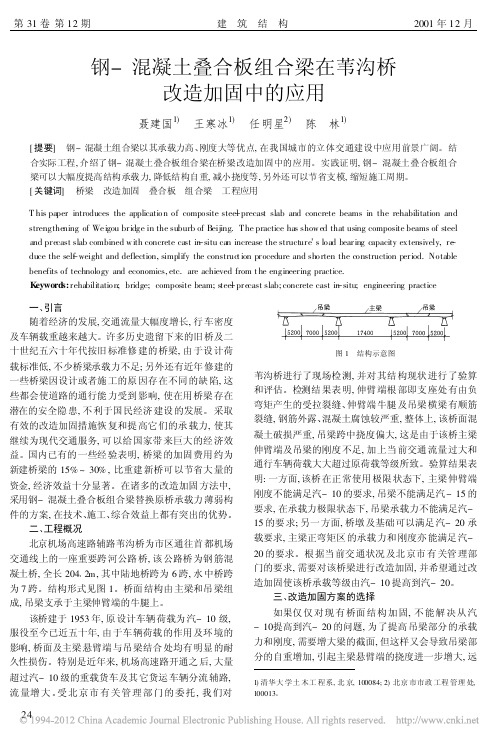 钢_混凝土叠合板组合梁在苇沟桥改造加固中的应用_聂建国