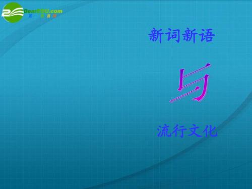 高中语文新词新语与流行文化课件 新人教版必修1