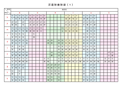 汉语拼音拼读(带汉字)