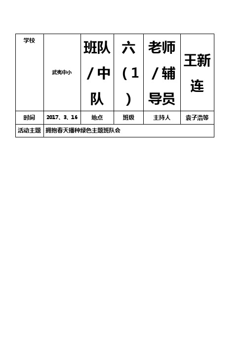 拥抱春天播种绿色(6.1)班主题班队