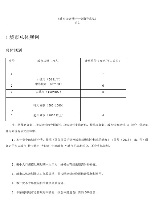 修订《城市规划设计计费指导意见》