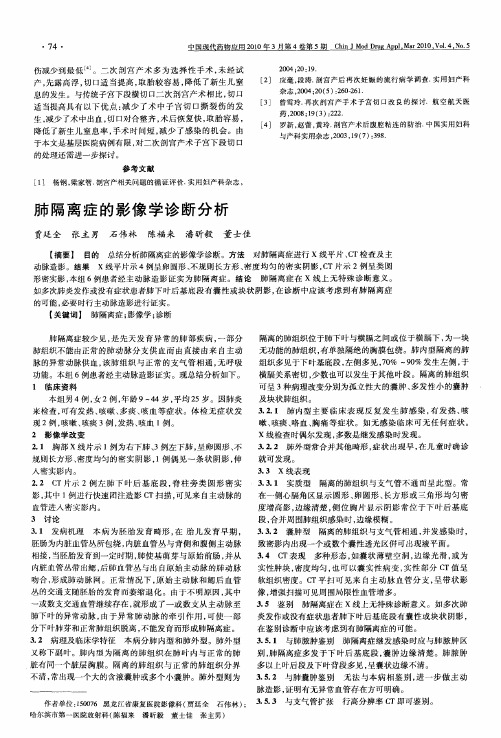 肺隔离症的影像学诊断分析