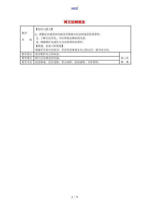 九年级政治全册 6.2 树立法制观念教案 苏教版-苏教版初中九年级全册政治教案