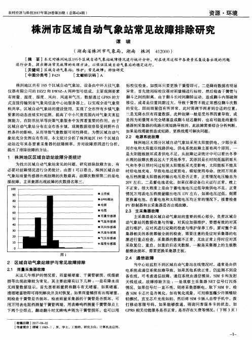 株洲市区域自动气象站常见故障排除研究