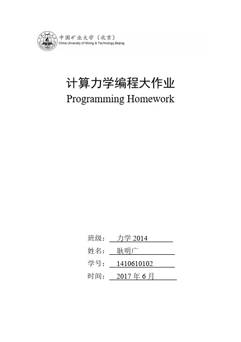 计算力学编程大作业