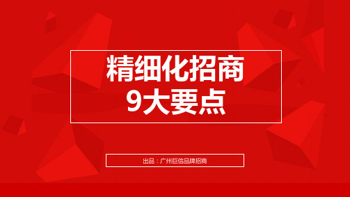 怎么做品牌策划与招商：精细化招商大要点(“招商”文档)共10张