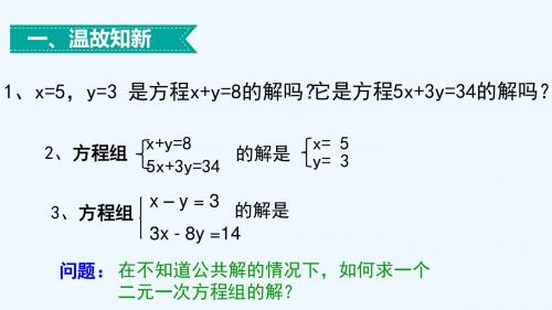 数学人教版七年级下册8.2代入消元法课件ppt