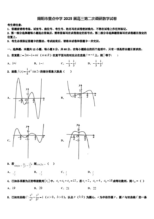 揭阳市重点中学2025届高三第二次调研数学试卷含解析