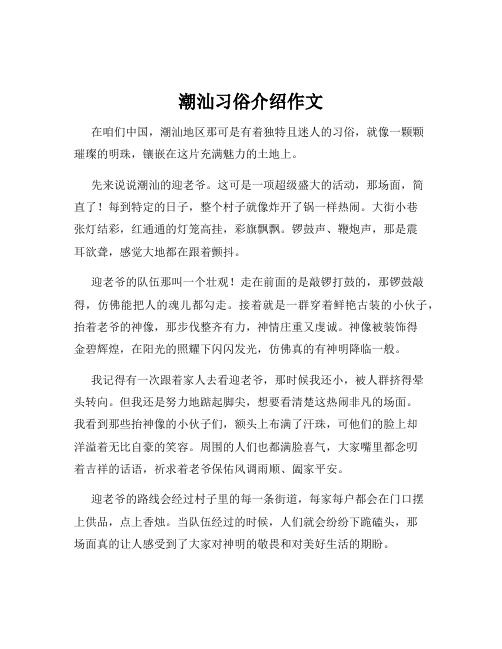 潮汕习俗介绍作文