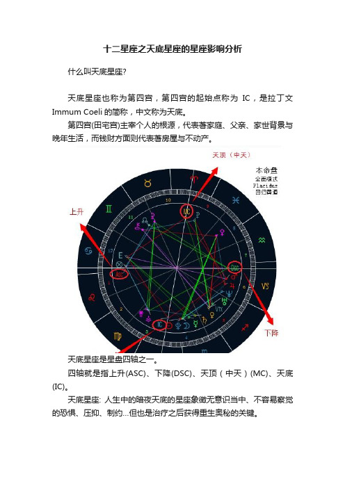 十二星座之天底星座的星座影响分析