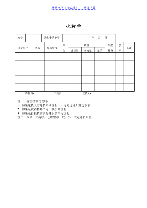 仓库管理常用表单模板,入库单、领料单等单据的标准样式 - 仓库管理表格