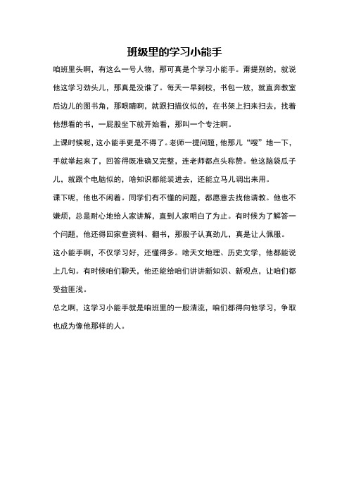 班级里的学习小能手