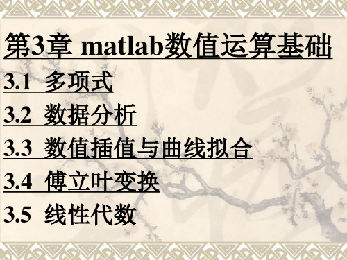 第三章MATLAB数据分析与多项式计算.