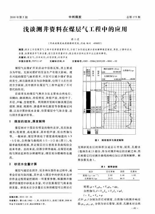 浅谈测井资料在煤层气工程中的应用