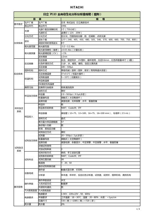 日立7020资料